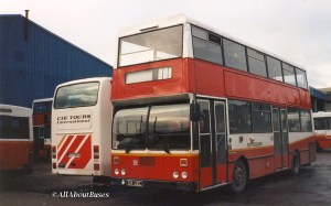 KD50 spent its entire life in Limerick, and retained its original offset reg plate until the very end. Also in the picture are KE3 and DVH4.